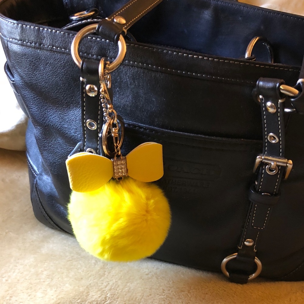 Purse/Key Charms So Soft Fur Crystal Bow